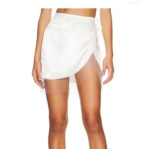 NWT Superdown Penelope Fringe Skirt in Ivory-  missed the return window.